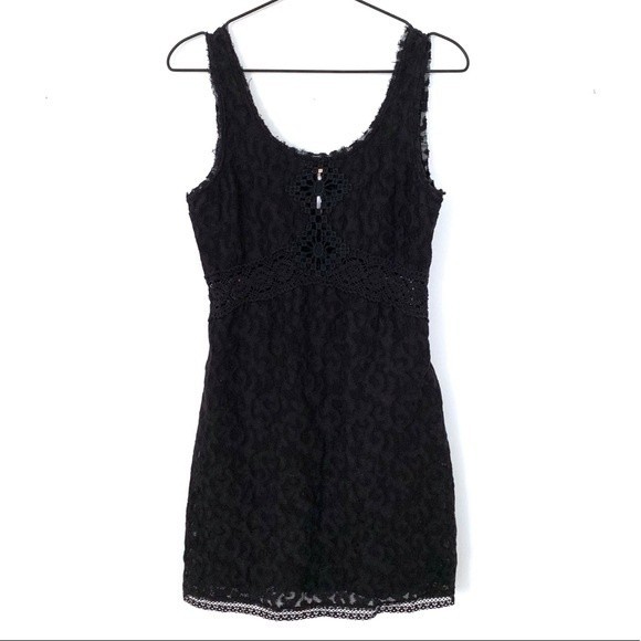 Free People Daisy Chain Semi-sheer Lace Crochet Bodycon Dress - Picture 2 of 7